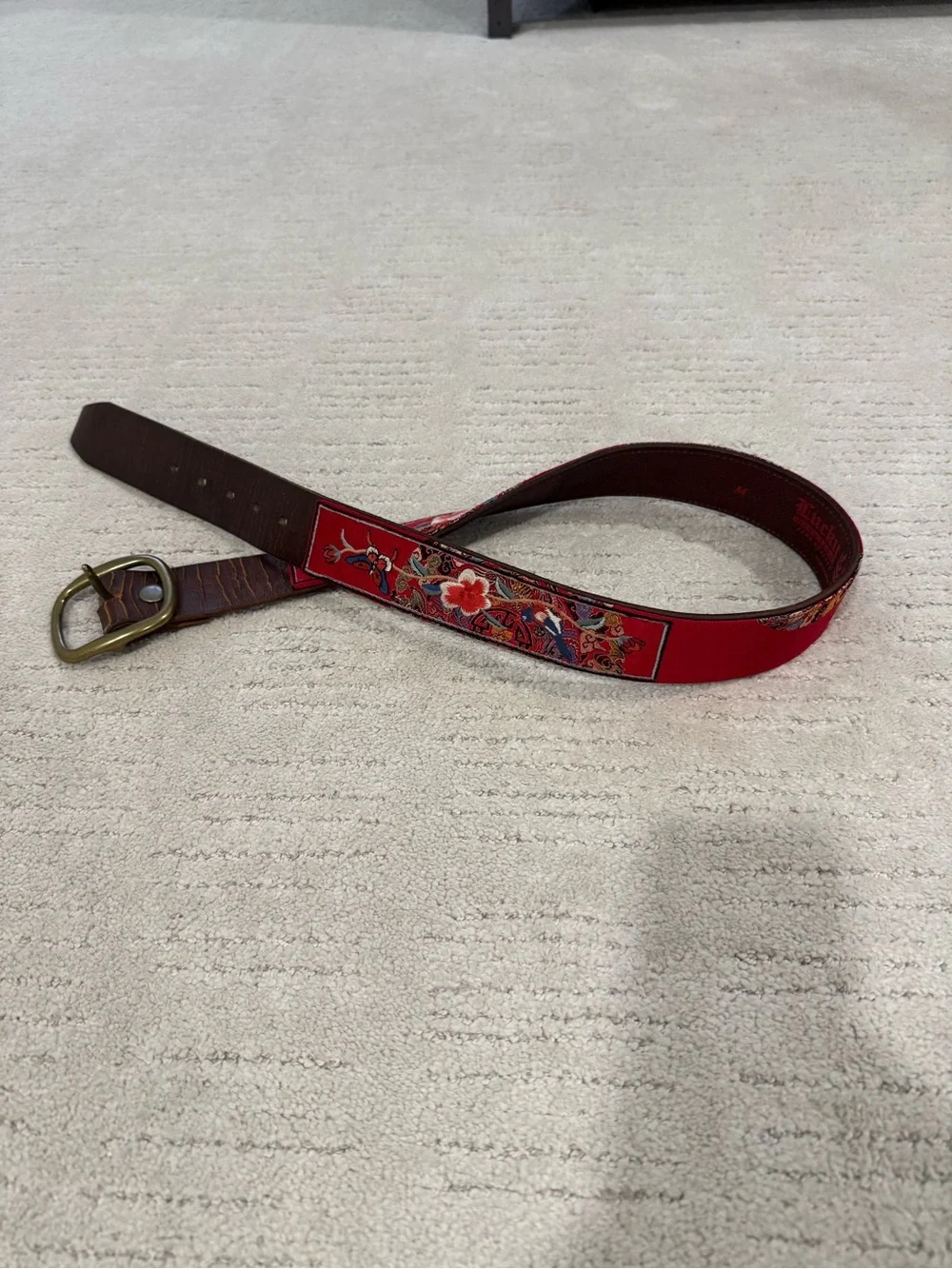 Vintage Lucky Floral Embroidered Women's Belt